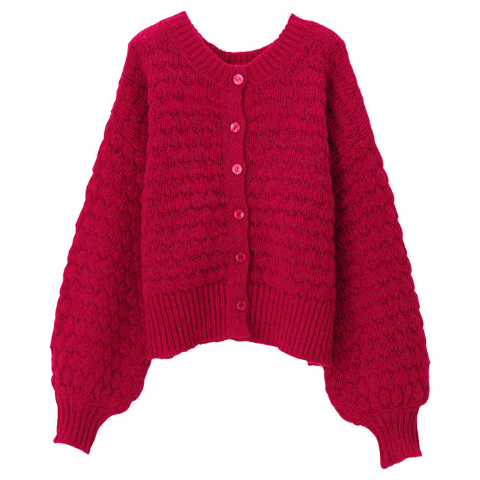 ジーラ GeeRA ポコポコケーブル編ニットカーディガン