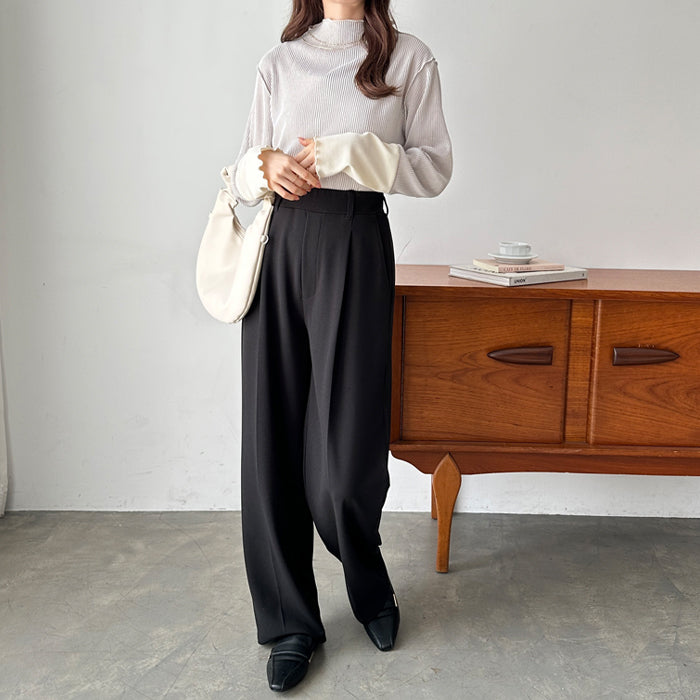 ジーラ GeeRA 異素材ドッキング配色メロープルオーバー