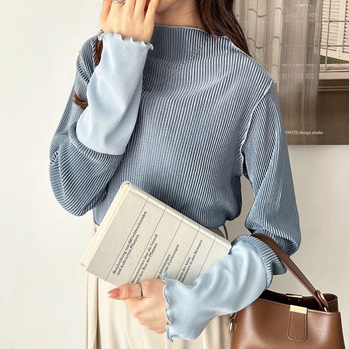 ジーラ GeeRA 異素材ドッキング配色メロープルオーバー