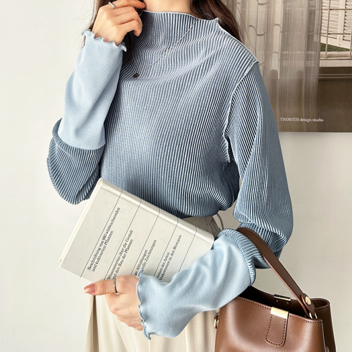 ジーラ GeeRA 異素材ドッキング配色メロープルオーバー