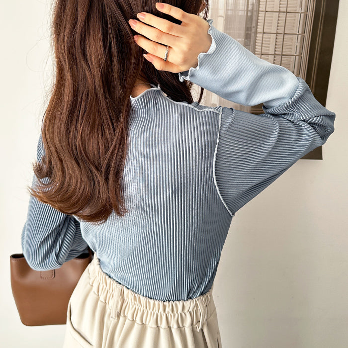 ジーラ GeeRA 異素材ドッキング配色メロープルオーバー