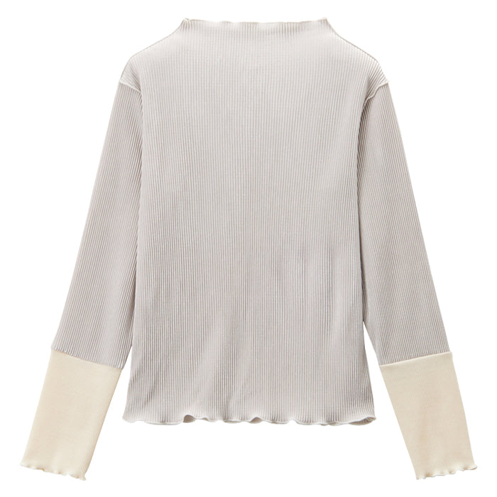 ジーラ GeeRA 異素材ドッキング配色メロープルオーバー