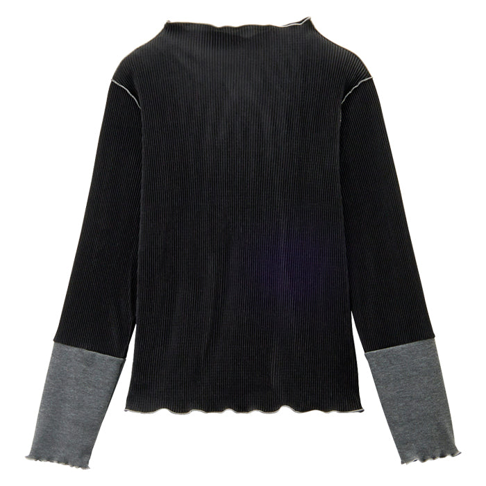 ジーラ GeeRA 異素材ドッキング配色メロープルオーバー