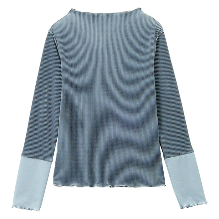 ジーラ GeeRA 異素材ドッキング配色メロープルオーバー