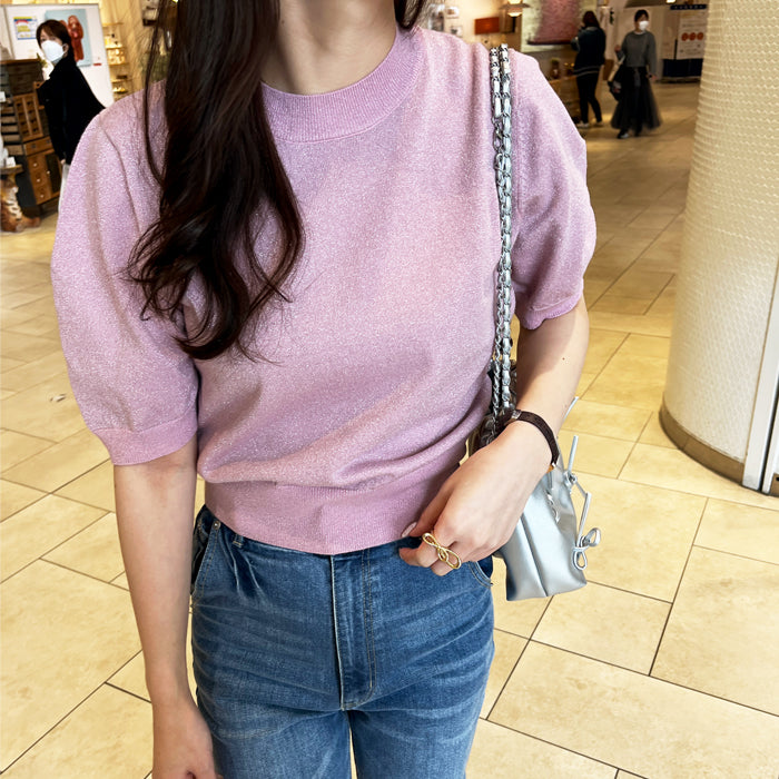 ジーラ GeeRA ラメパフスリーブニット （ピンク） ピンク