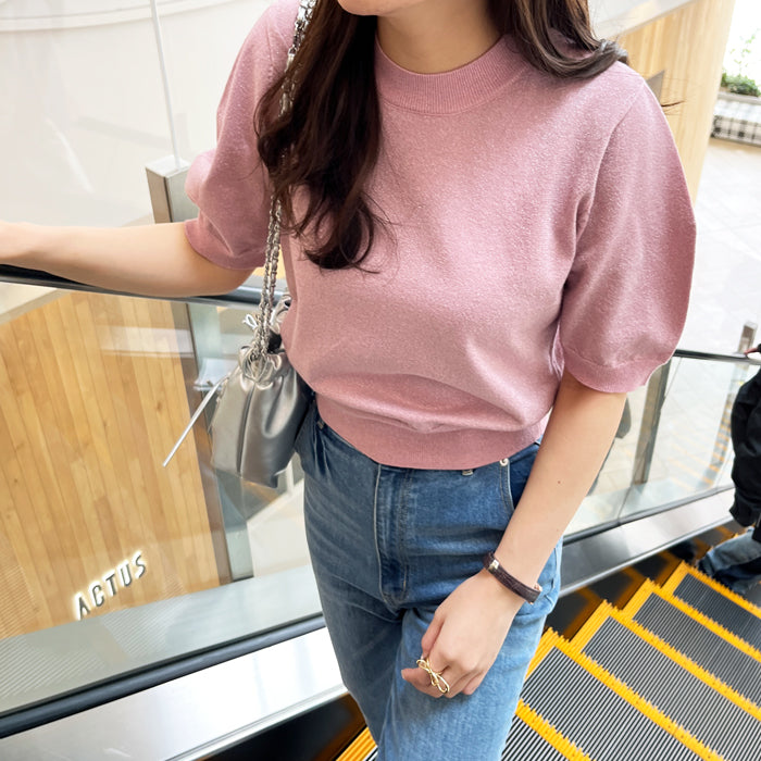 ジーラ GeeRA ラメパフスリーブニット （ピンク） ピンク