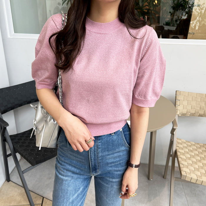 ジーラ GeeRA ラメパフスリーブニット （ピンク） ピンク