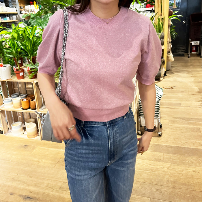 ジーラ GeeRA ラメパフスリーブニット （ピンク） ピンク