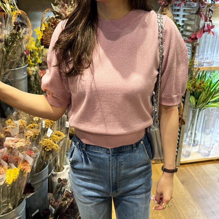 ジーラ GeeRA ラメパフスリーブニット （ピンク） ピンク