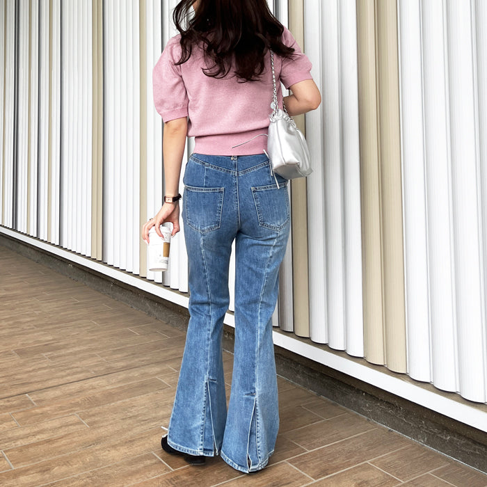 ジーラ GeeRA ラメパフスリーブニット （ピンク） ピンク