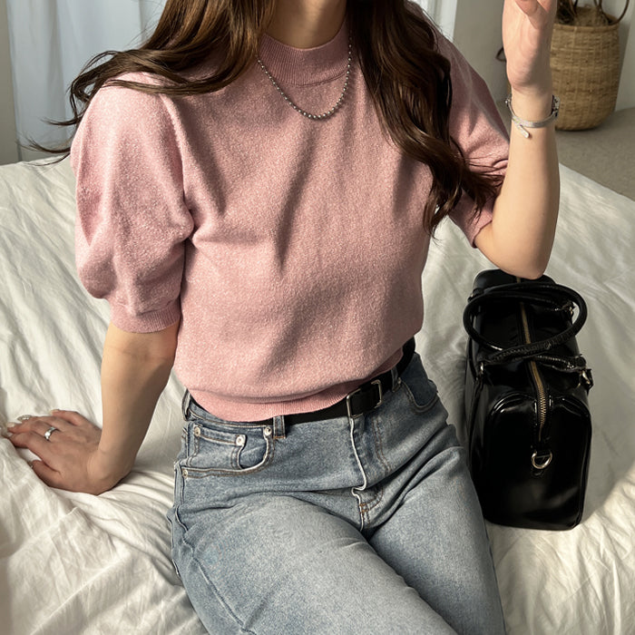 ジーラ GeeRA ラメパフスリーブニット （ピンク） ピンク