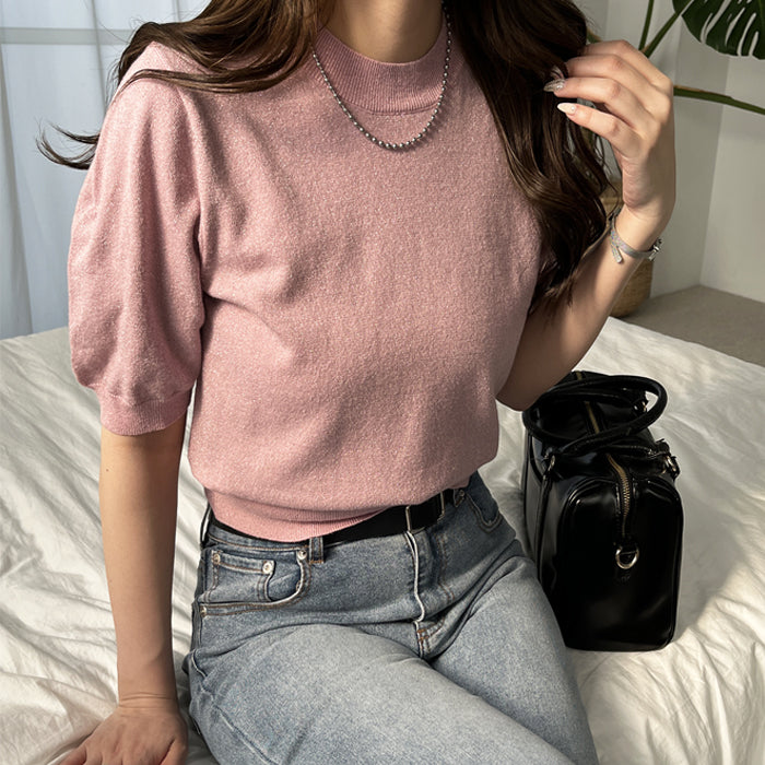 ジーラ GeeRA ラメパフスリーブニット （ピンク） ピンク