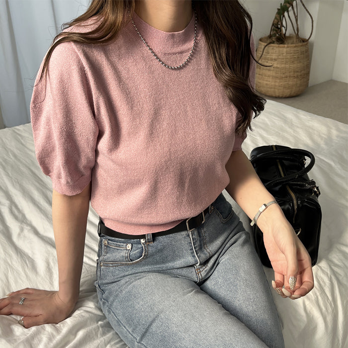 ジーラ GeeRA ラメパフスリーブニット （ピンク） ピンク