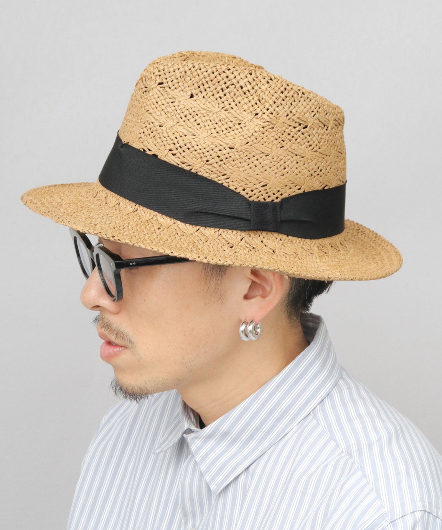 ルーベン Ruben フラットミドルブリム パーパー（麦わら風） 中折れハット （キャメル） キャメル