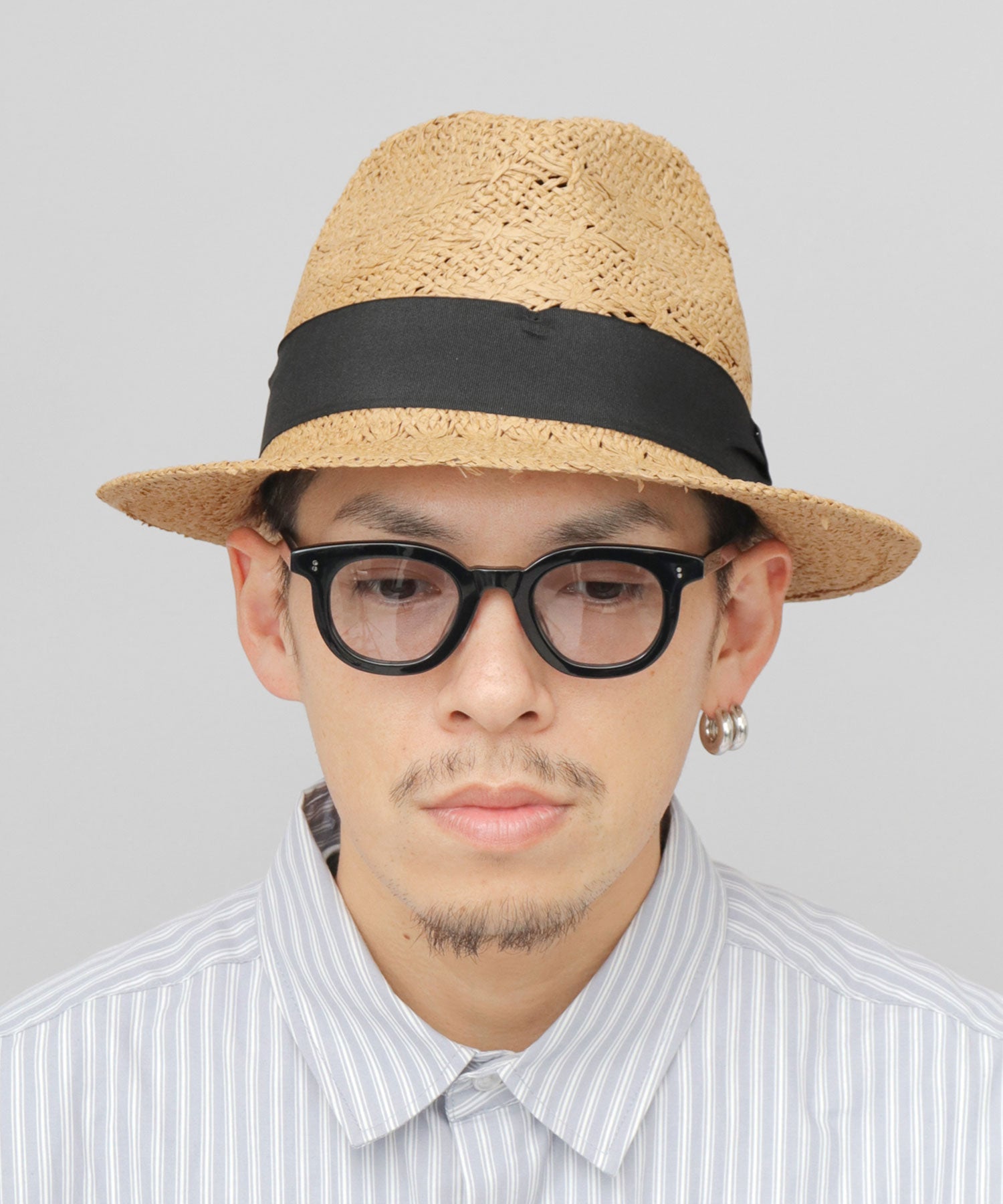 ルーベン Ruben フラットミドルブリム パーパー（麦わら風） 中折れハット （キャメル） キャメル
