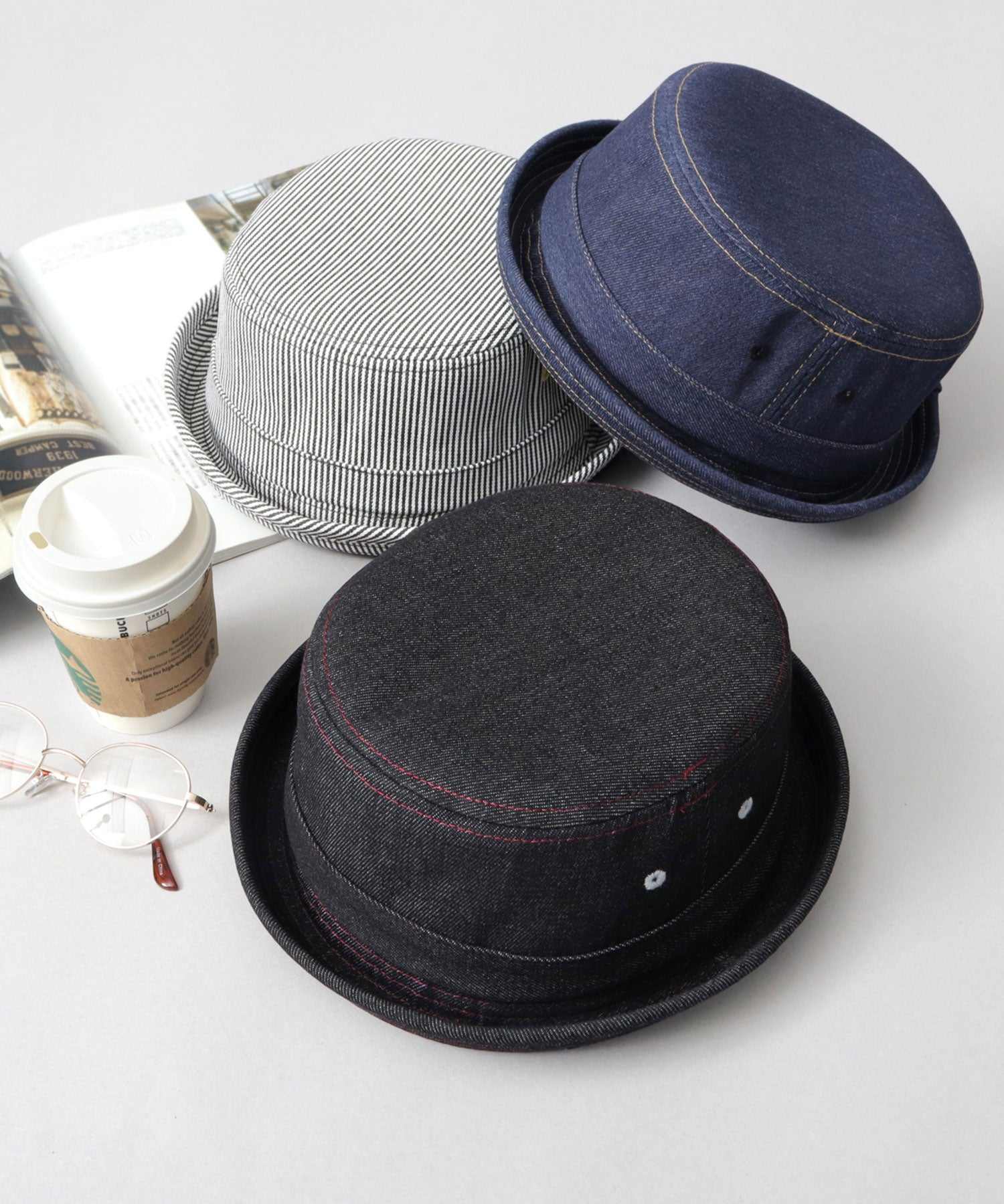 Ruben Hat Pork Pie Hat Men's Bucket Hat 2WAY Cap