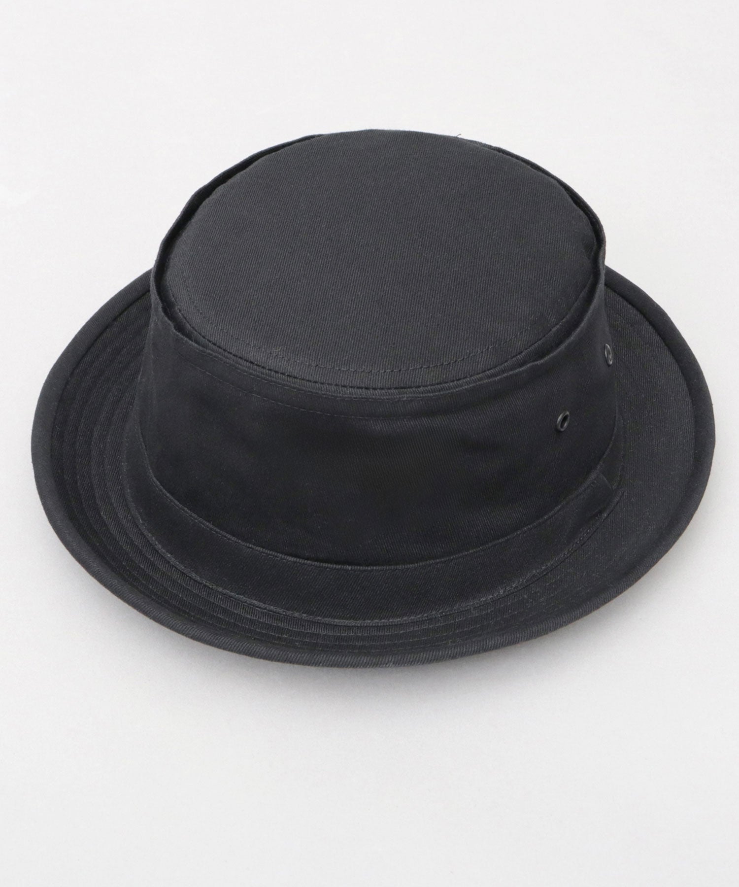 レックハッター Req Hatter ハット ポークパイハット メンズ 帽子 デニム コットン スウェット 3素材 つば短め つば 短い （ブラック-B(スウェット)） ブラック-B(スウェット)