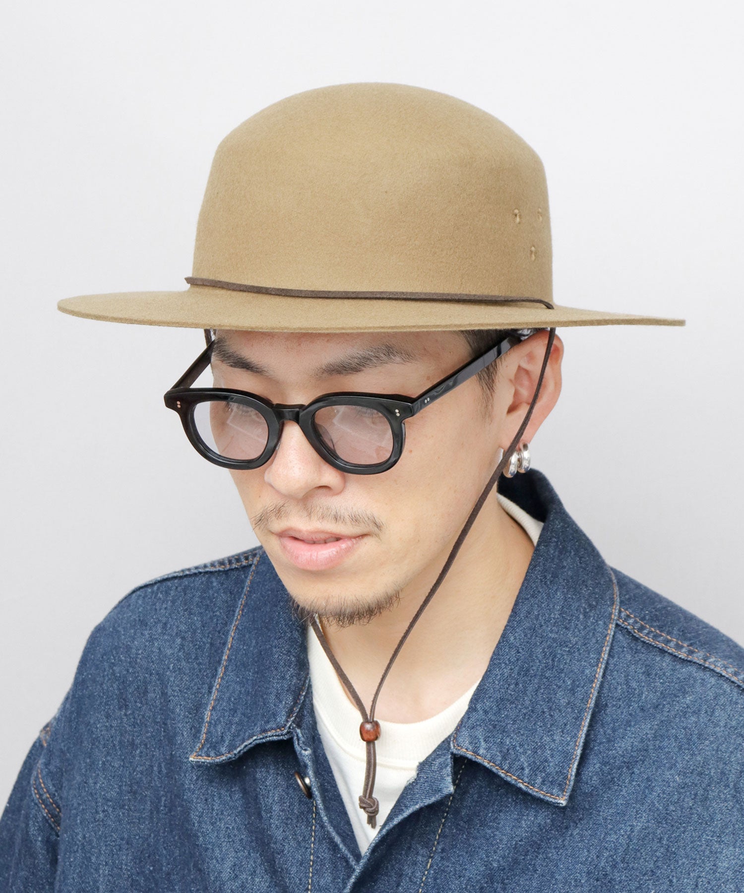Req Hatter Hat Safari Hat with Chin Strap wool Wide Brim Fall Winter Adventure Hat