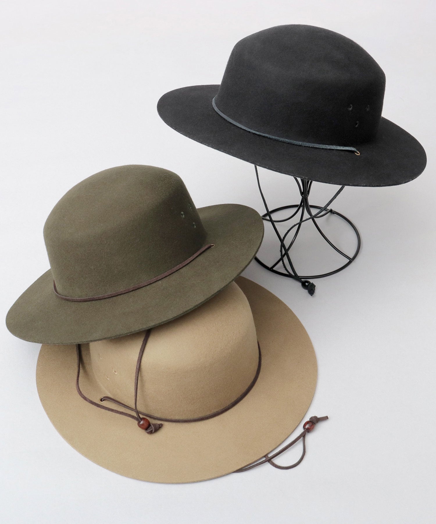 Req Hatter Hat Safari Hat with Chin Strap wool Wide Brim Fall Winter Adventure Hat