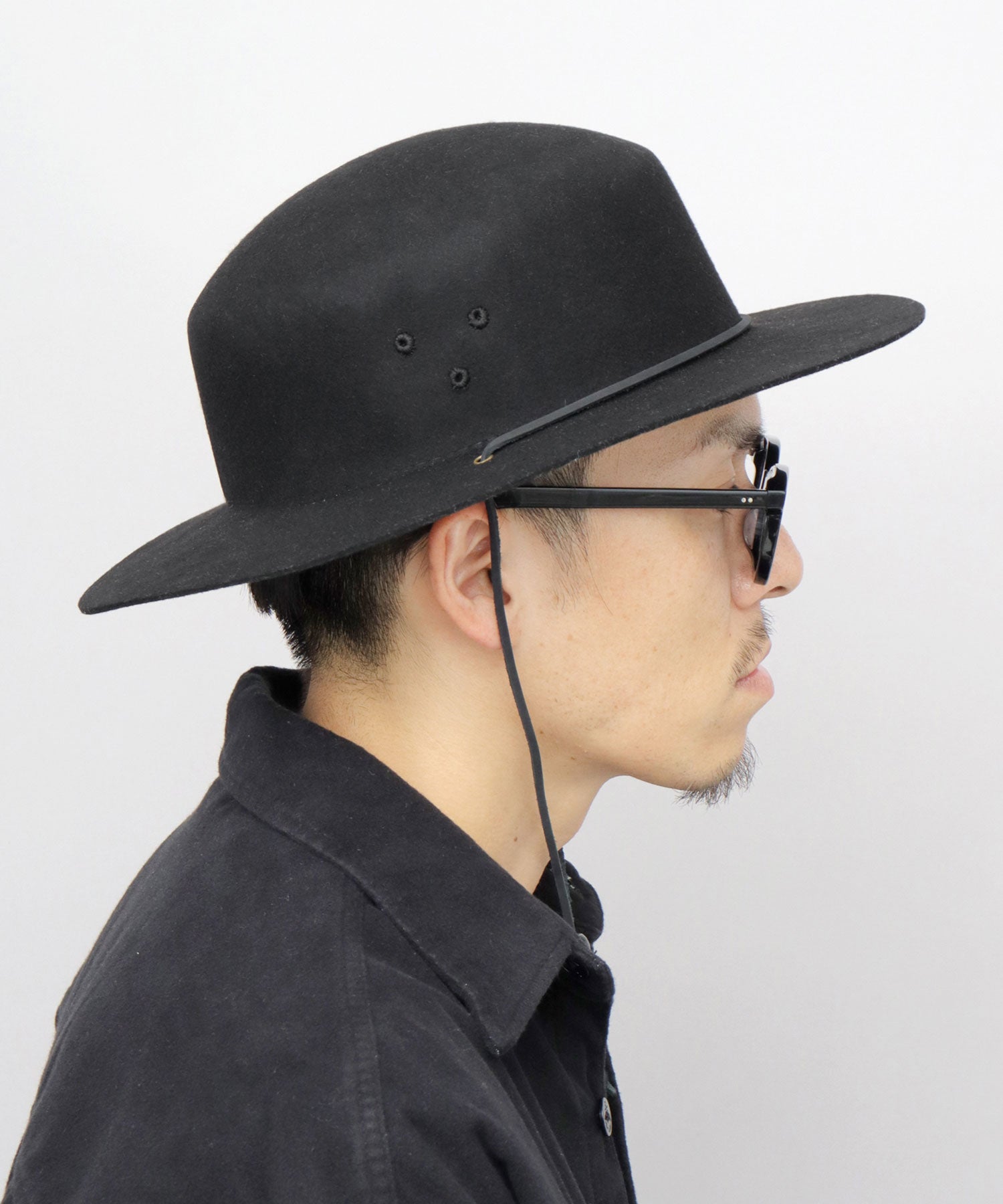 Req Hatter Hat Safari Hat with Chin Strap wool Wide Brim Fall Winter Adventure Hat