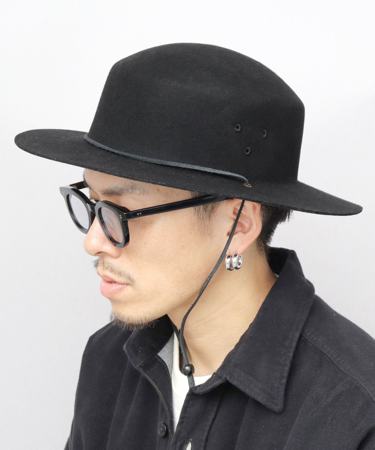 Req Hatter Hat Safari Hat with Chin Strap wool Wide Brim Fall Winter Adventure Hat