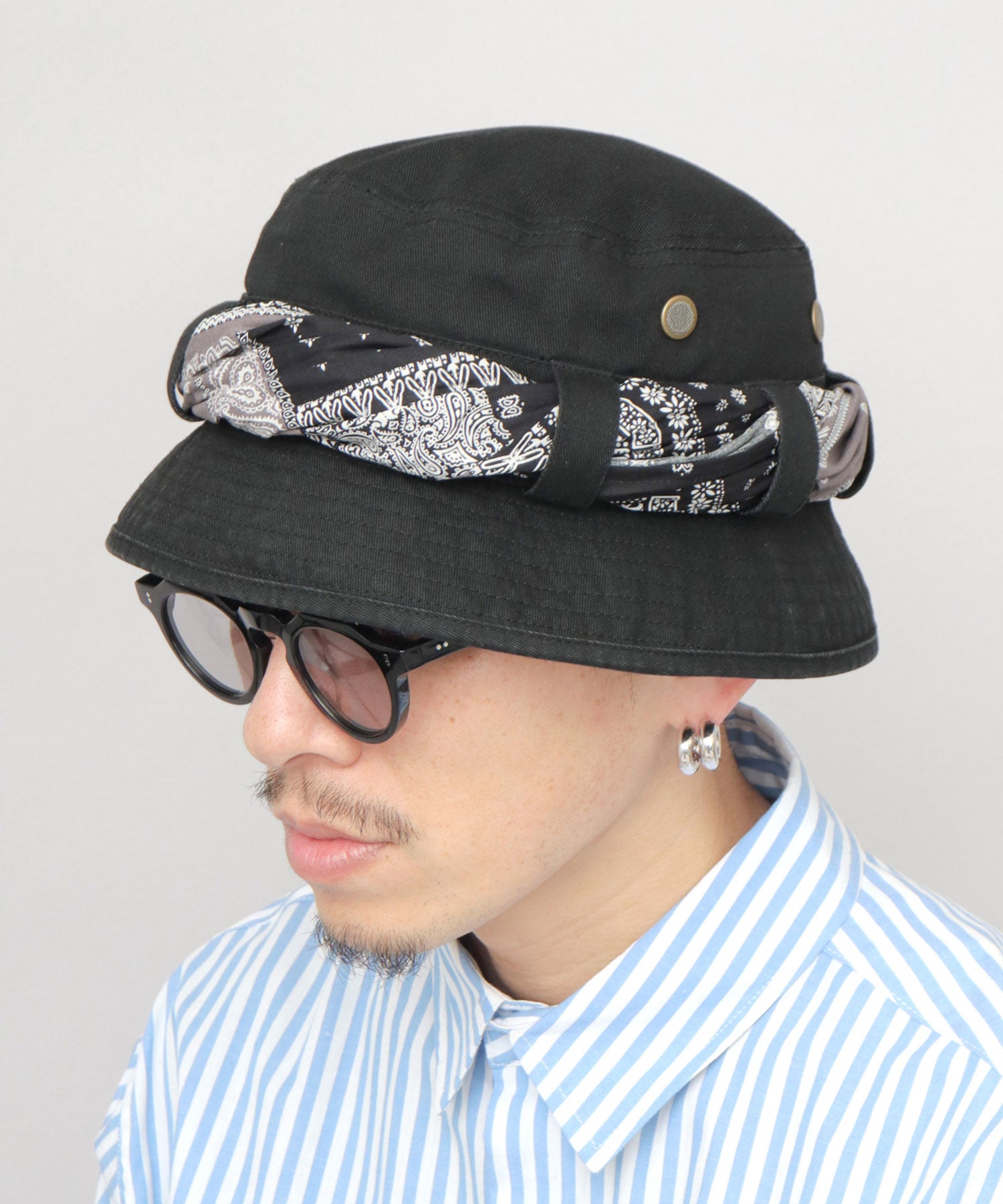 レックハッター Req Hatter バンダナ付き ジャングルハット （カーキ） カーキ