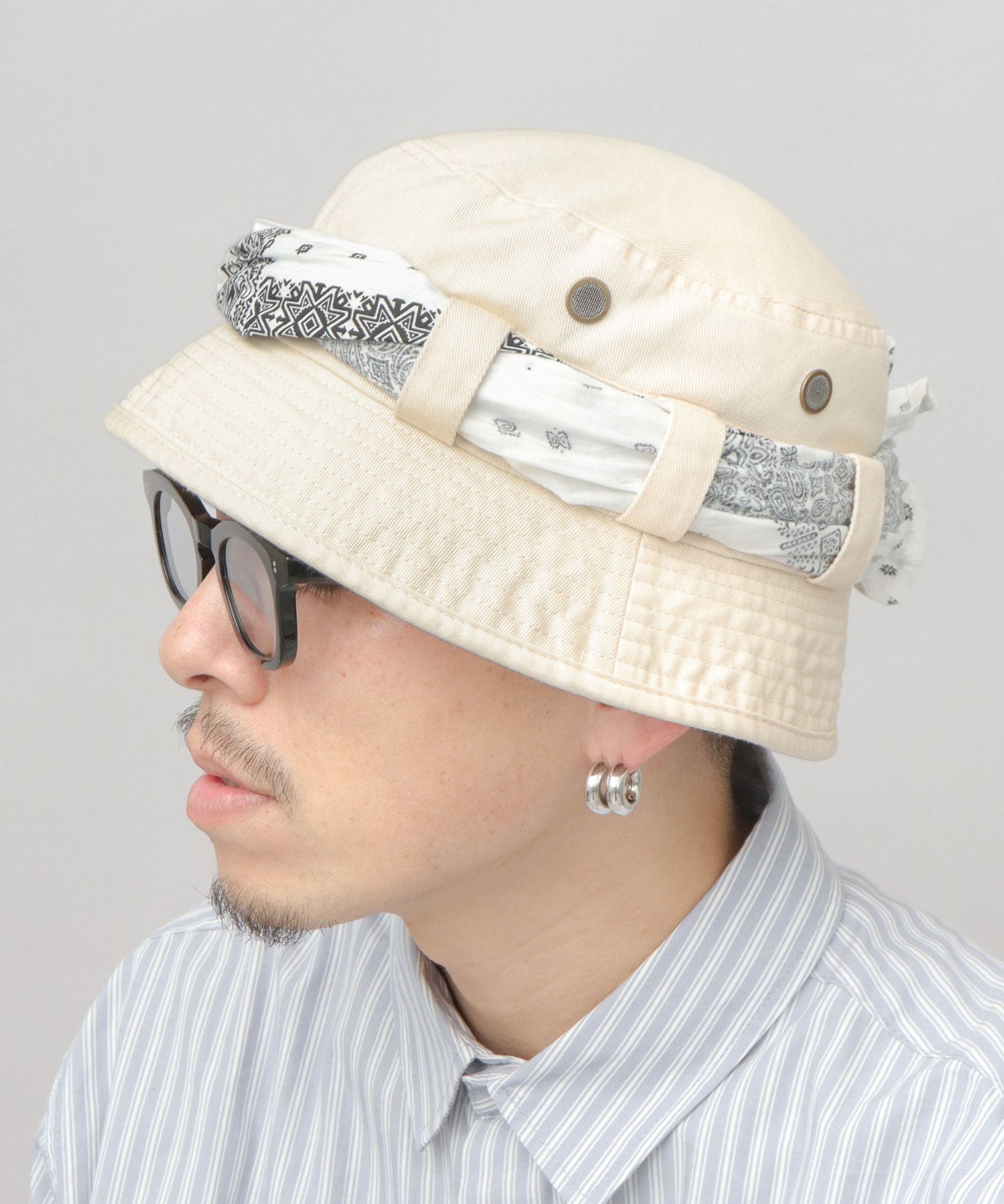 レックハッター Req Hatter バンダナ付き ジャングルハット （ホワイト） ホワイト