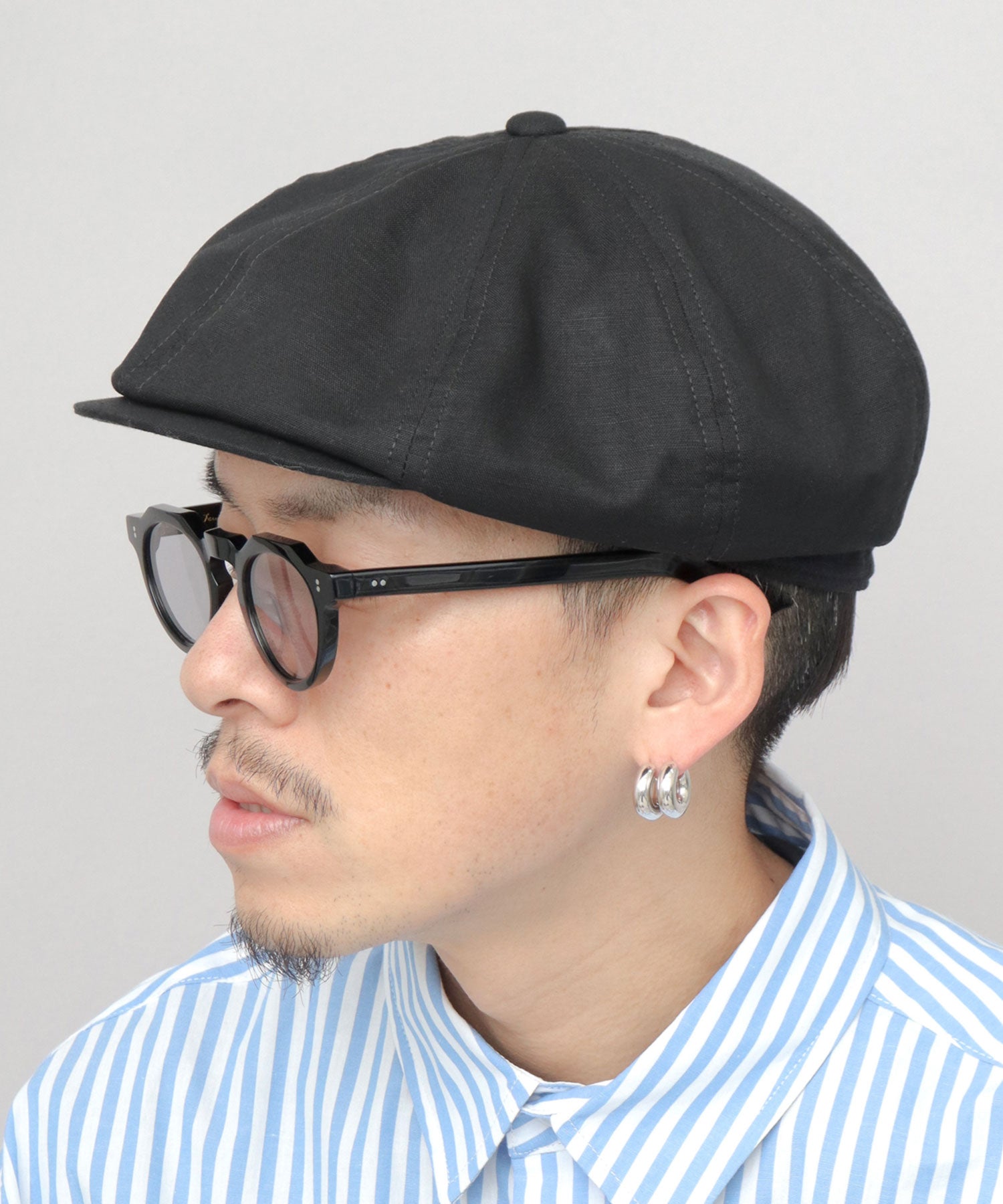 レックハッター Req Hatter 綿麻 リネン混 キャスケット （ブラック） ブラック