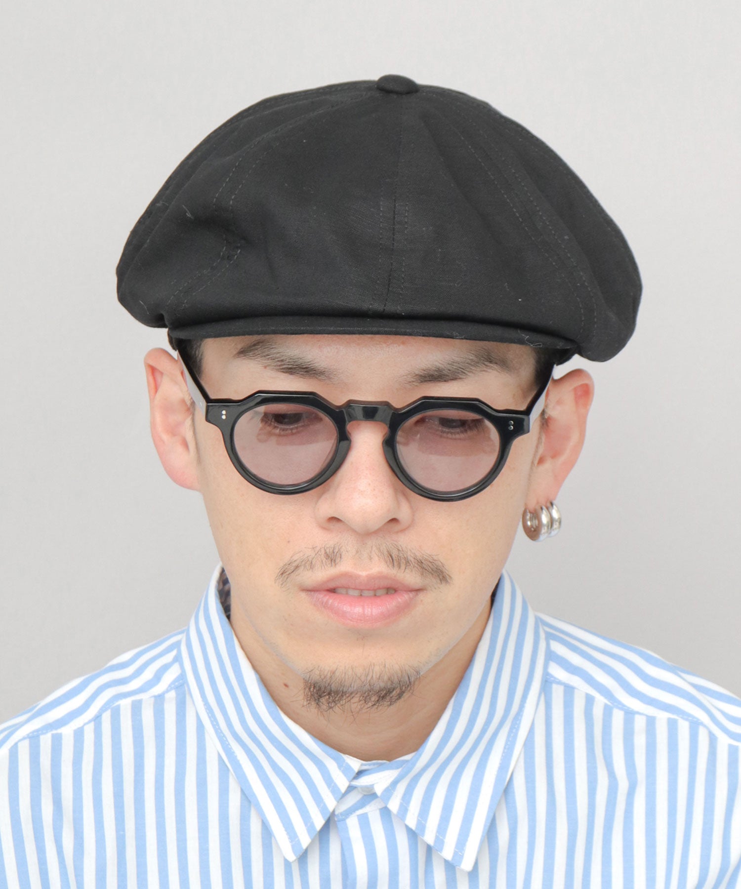 レックハッター Req Hatter 綿麻 リネン混 キャスケット （ブラック） ブラック
