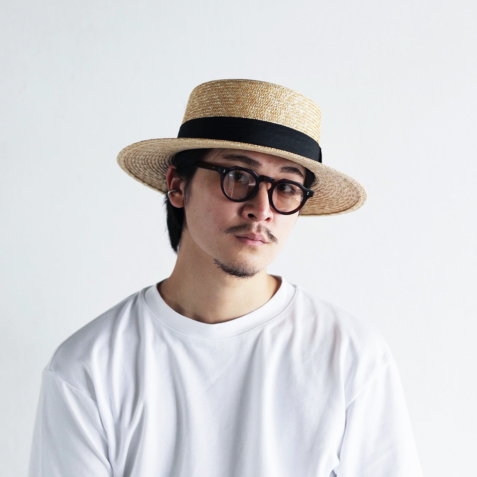 レックハッター Req Hatter ストローボーターハット（カンカン帽） （BLACK） BLACK