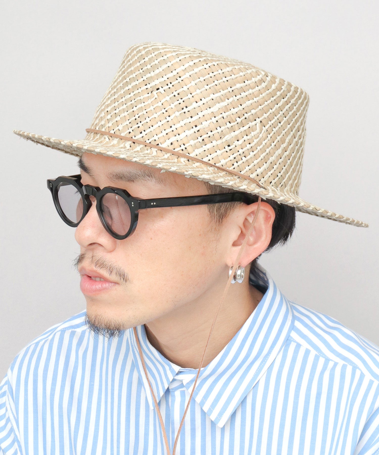 レックハッター Req Hatter ガマ あご紐付き カンカン帽 （ホワイト） ホワイト