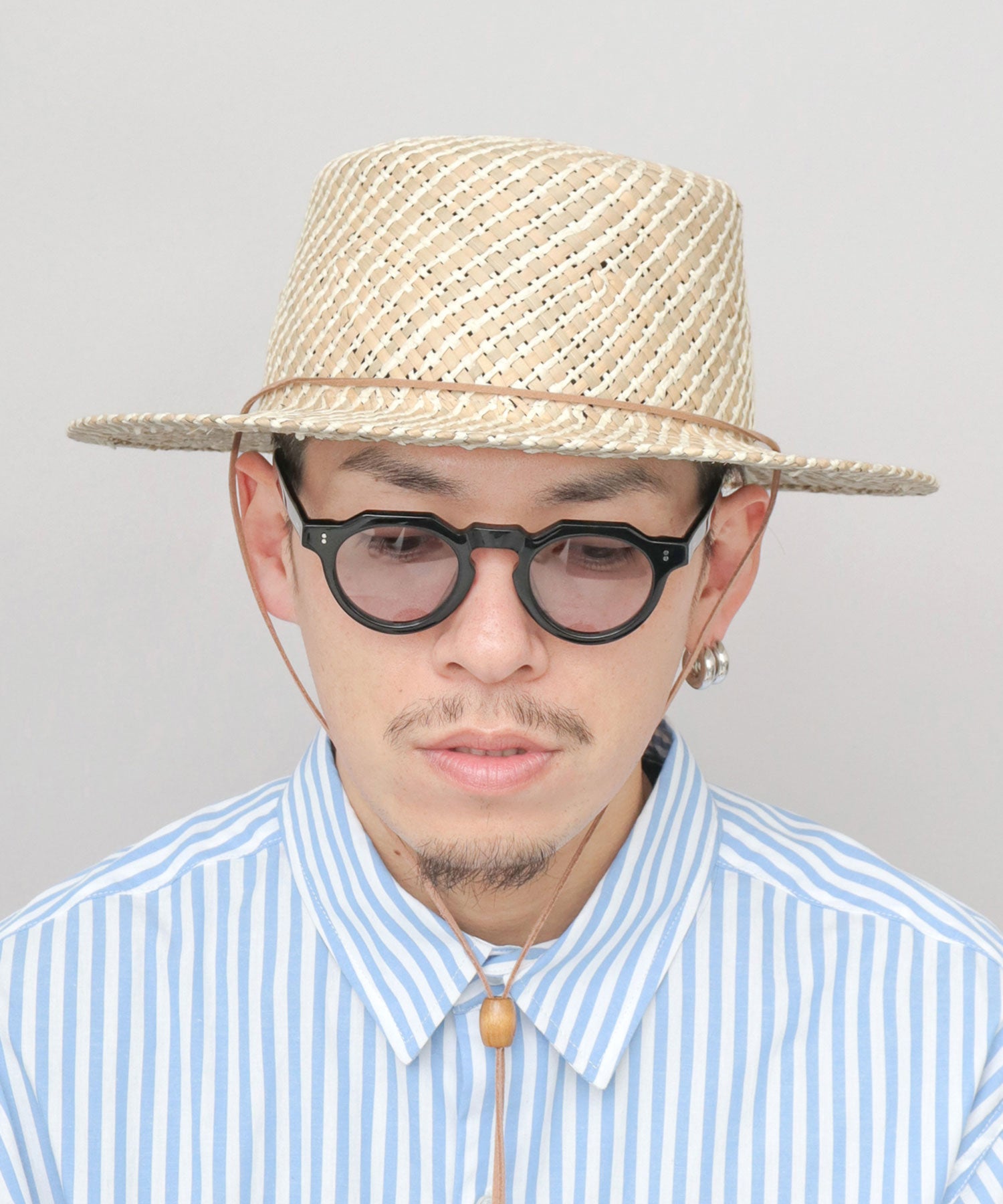 レックハッター Req Hatter ガマ あご紐付き カンカン帽 （ホワイト） ホワイト