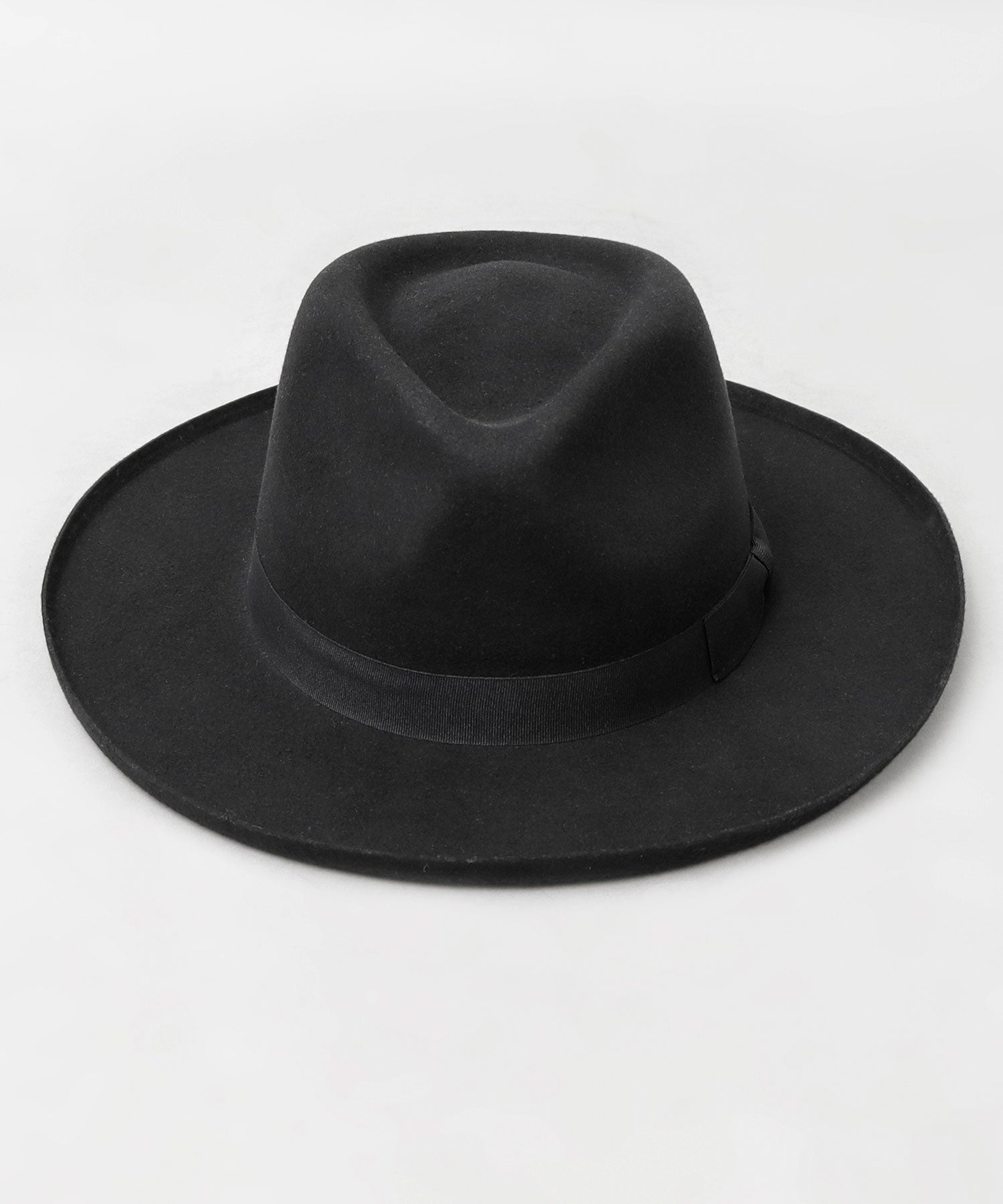 レックハッター Req Hatter フラット ブリムアップ ロング 中折れハット / ウール ロングブリム フェルトハット / つば広 （ブラウン） ブラウン