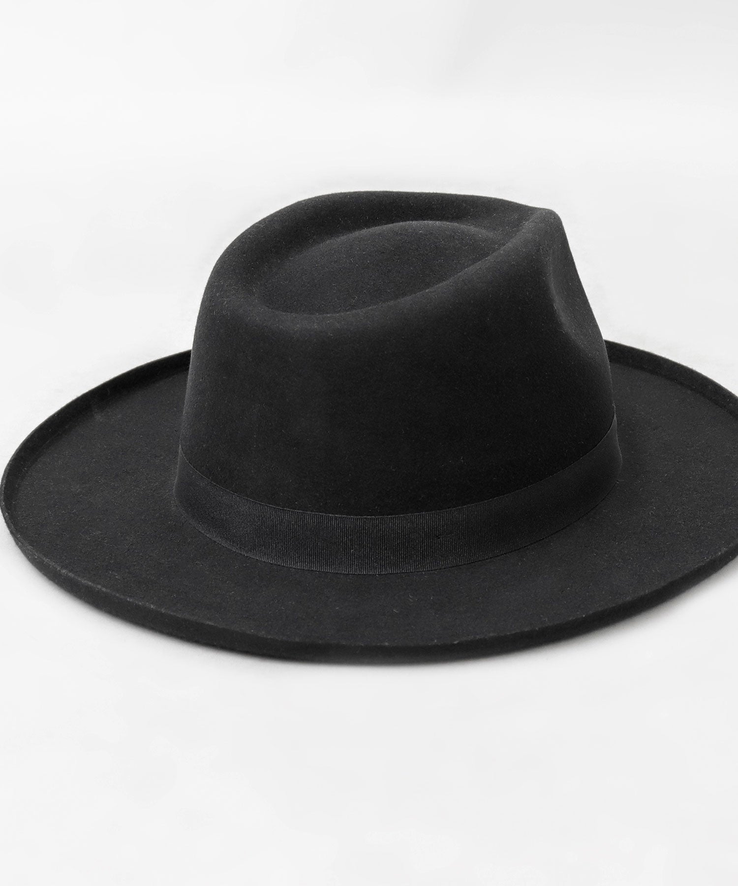 レックハッター Req Hatter フラット ブリムアップ ロング 中折れハット / ウール ロングブリム フェルトハット / つば広 （ブラウン） ブラウン