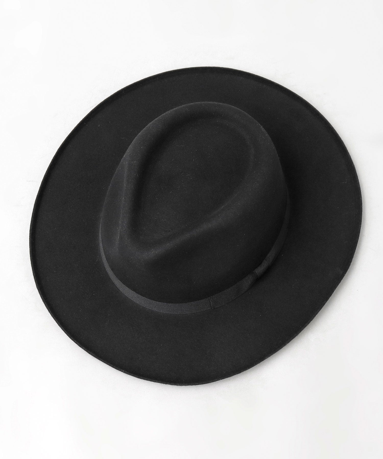 レックハッター Req Hatter フラット ブリムアップ ロング 中折れハット / ウール ロングブリム フェルトハット / つば広 （ブラウン） ブラウン