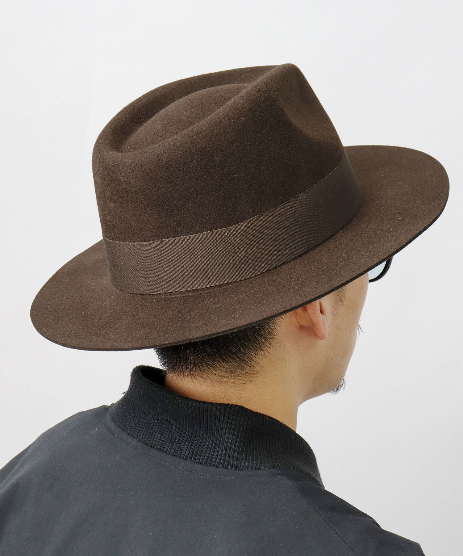 Rec Hatter Flat Wide Brim Mid-Crown Hat / Wool Wide Brim Felt Hat / Long Brim