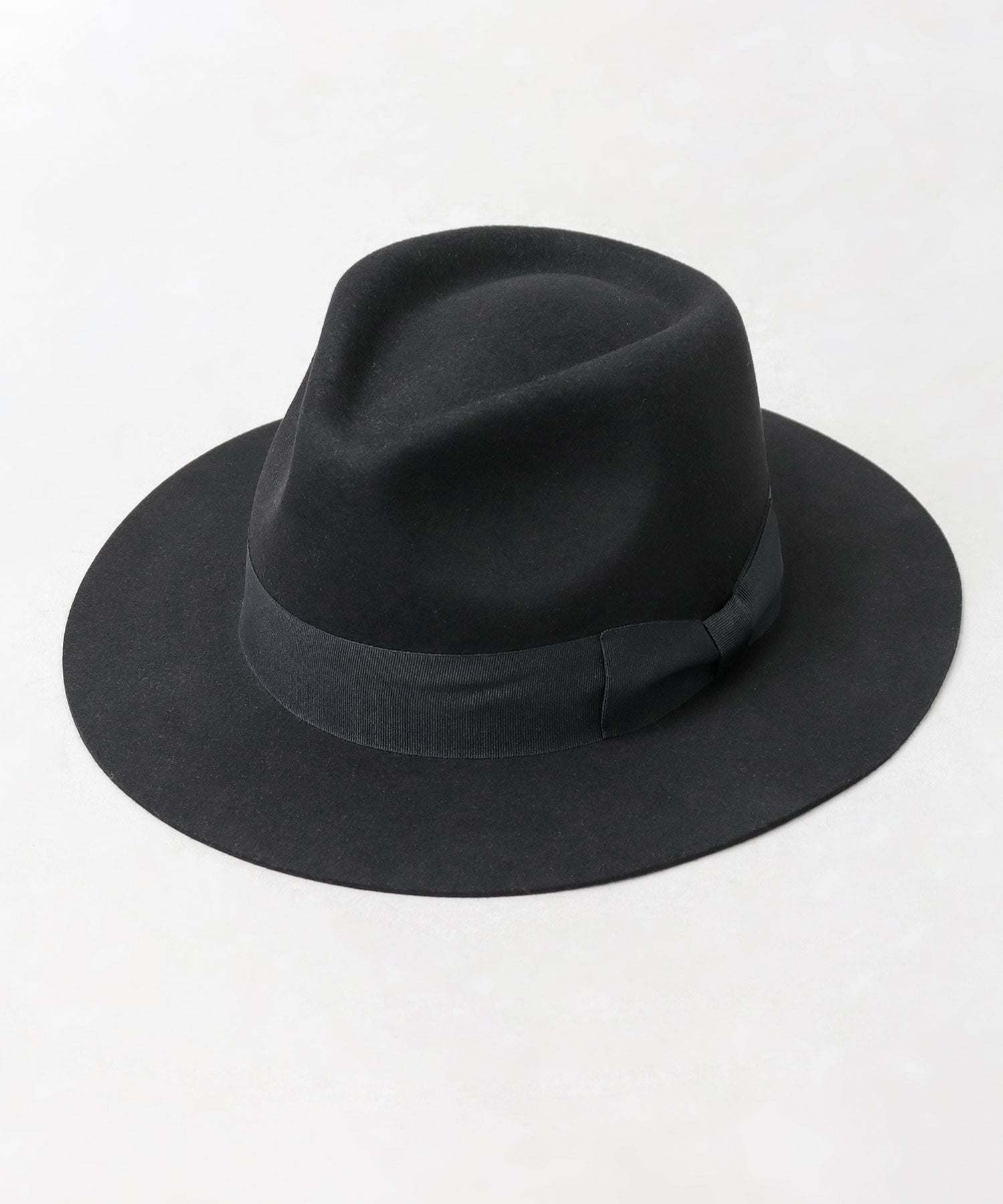 Rec Hatter Flat Wide Brim Mid-Crown Hat / Wool Wide Brim Felt Hat / Long Brim