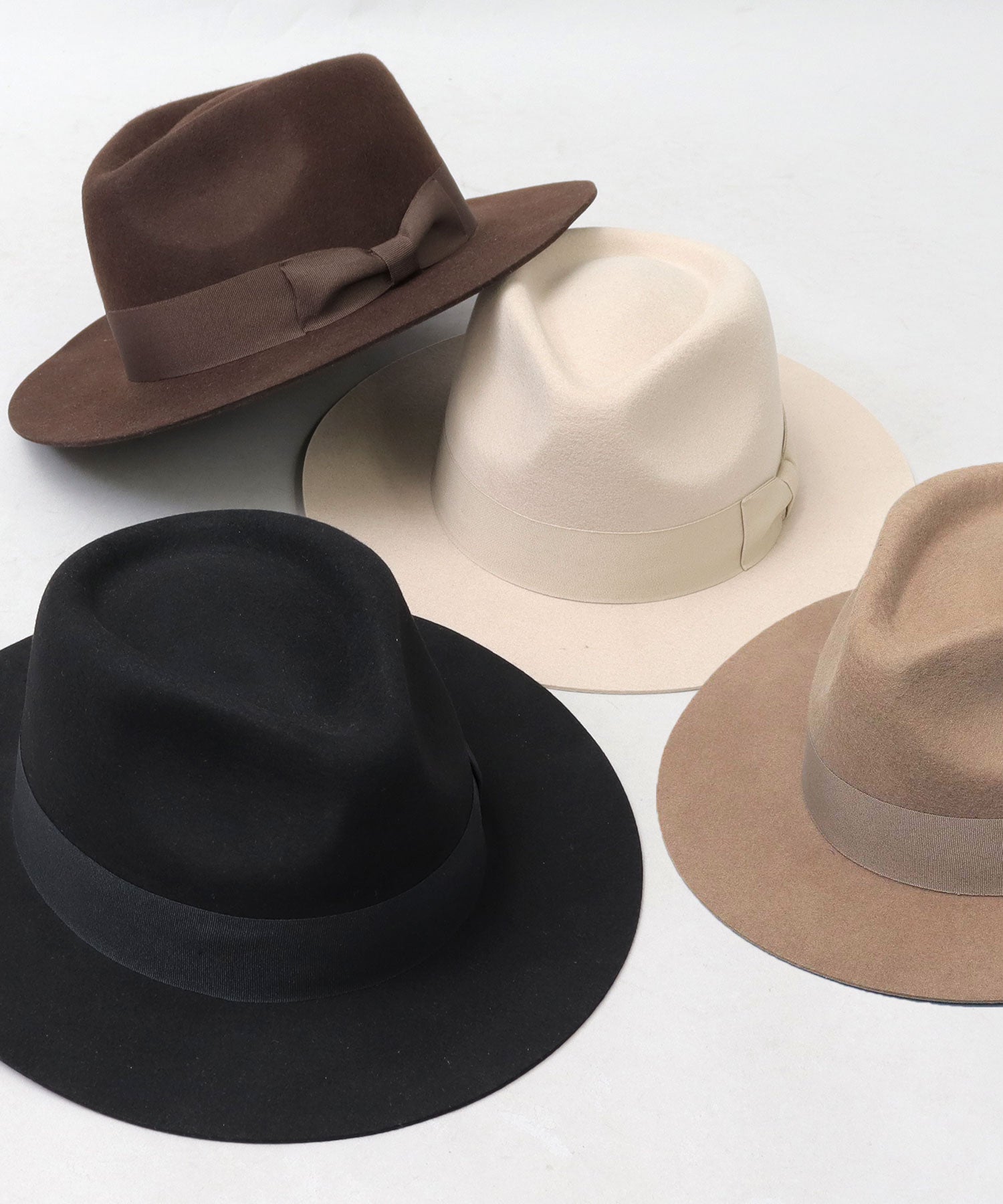 Rec Hatter Flat Wide Brim Mid-Crown Hat / Wool Wide Brim Felt Hat / Long Brim