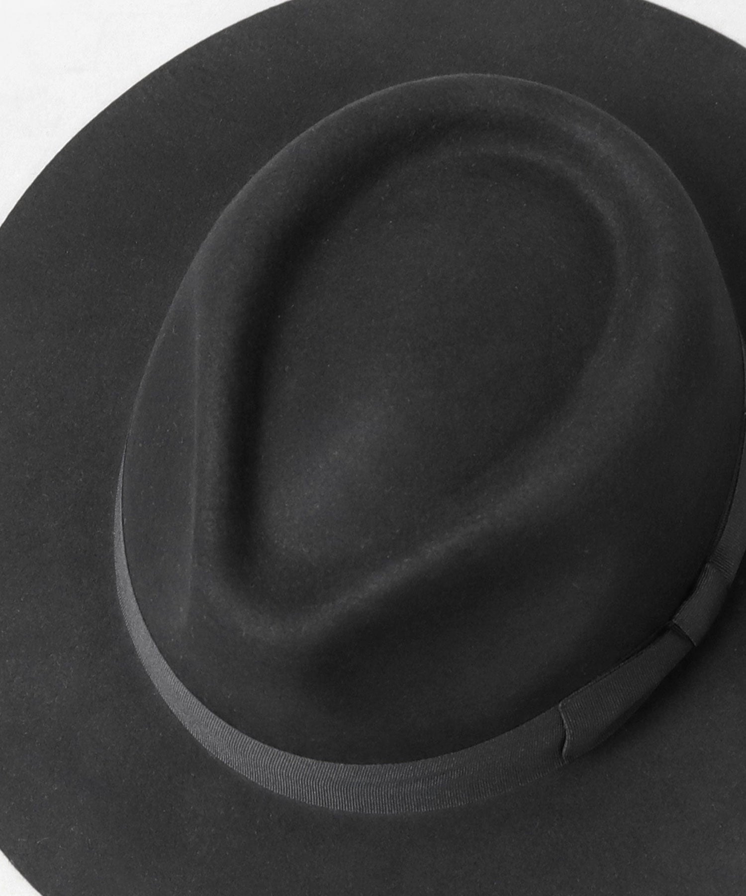 Rec Hatter Flat Wide Brim Mid-Crown Hat / Wool Wide Brim Felt Hat / Long Brim