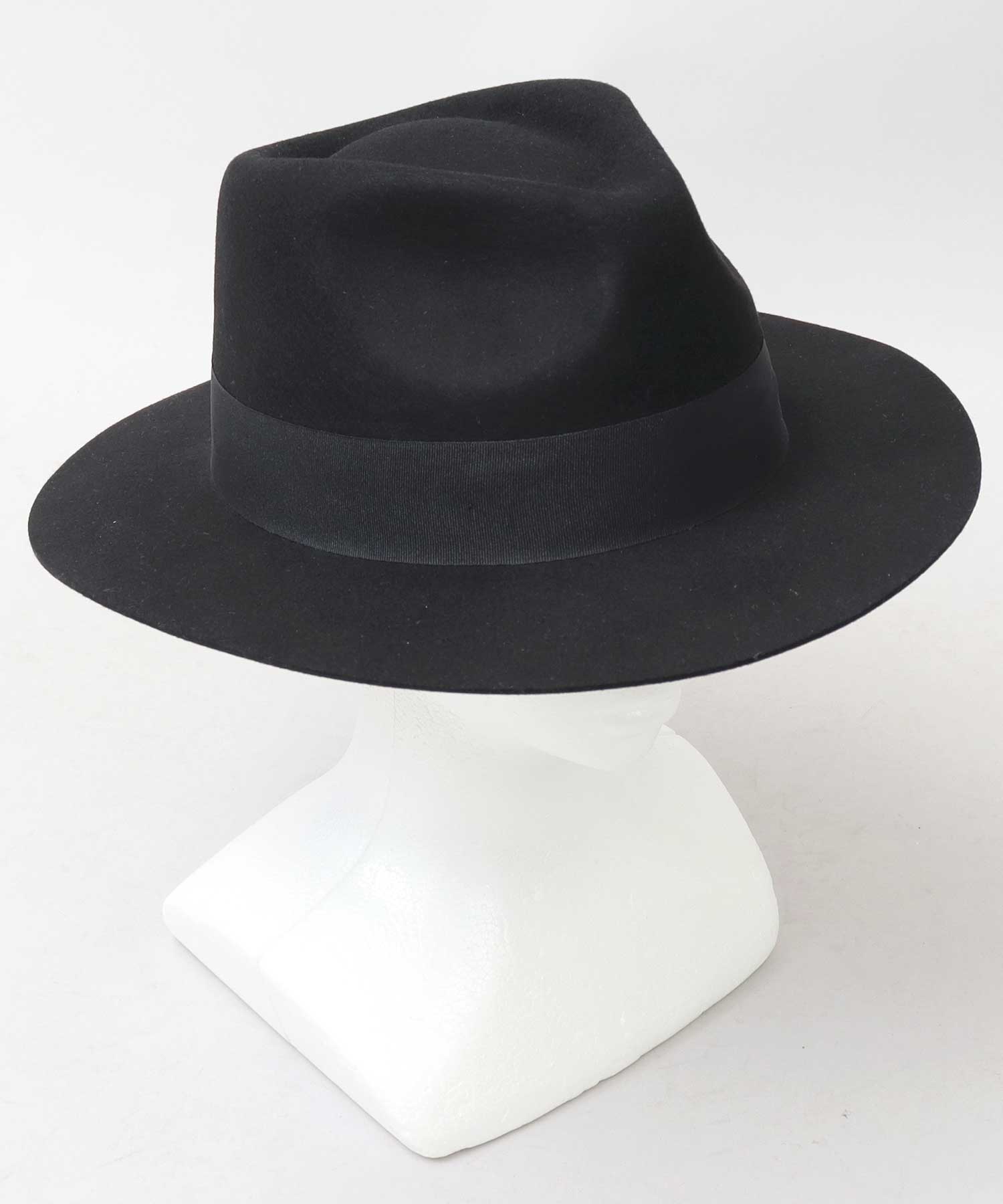 Rec Hatter Flat Wide Brim Mid-Crown Hat / Wool Wide Brim Felt Hat / Long Brim