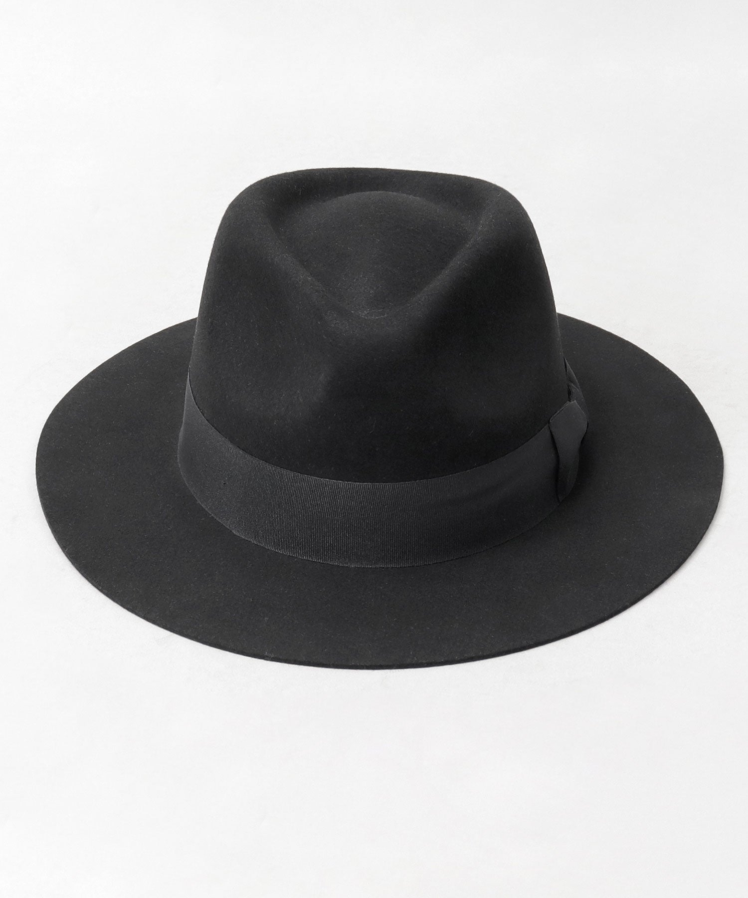 Rec Hatter Flat Wide Brim Mid-Crown Hat / Wool Wide Brim Felt Hat / Long Brim