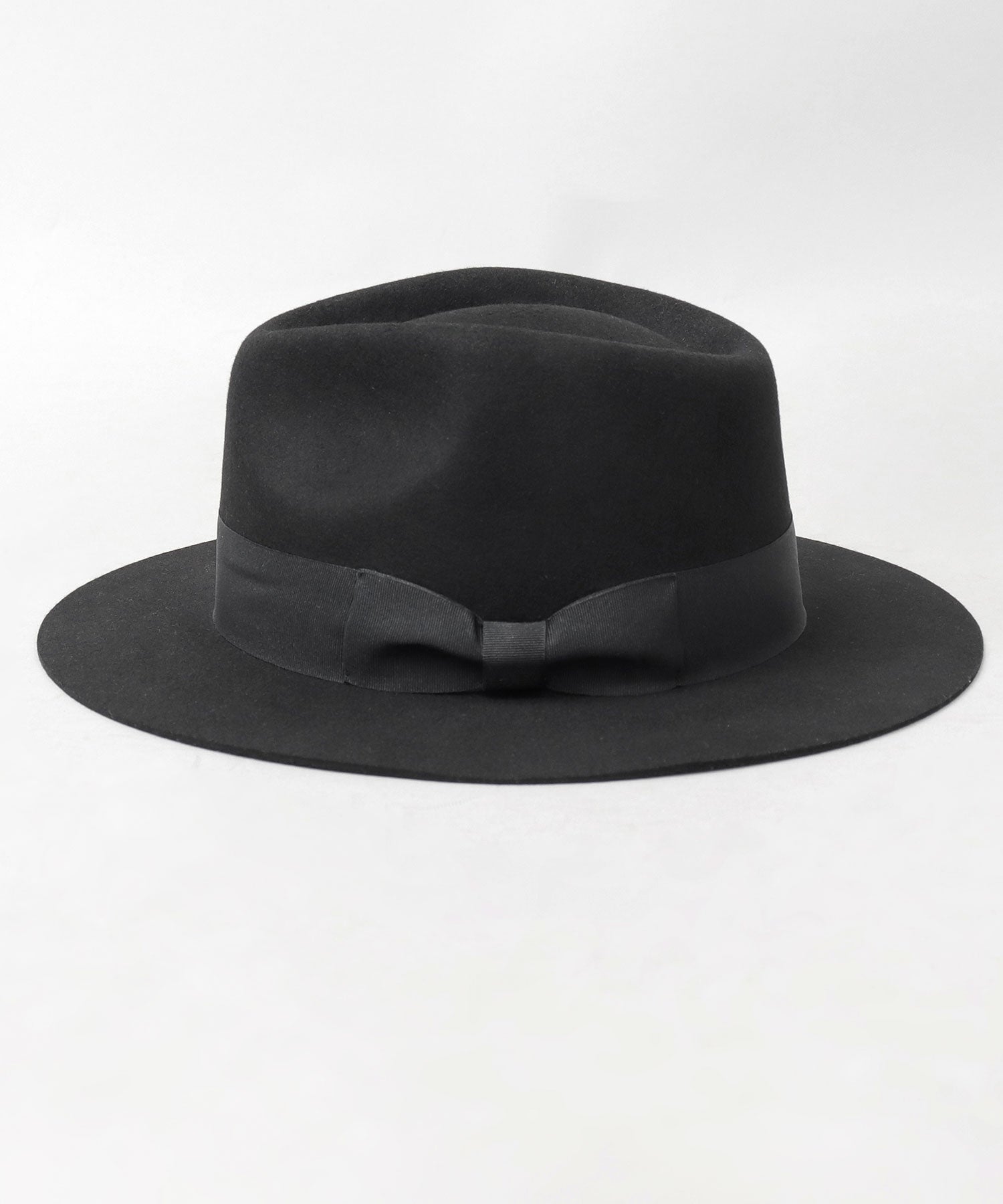 Rec Hatter Flat Wide Brim Mid-Crown Hat / Wool Wide Brim Felt Hat / Long Brim