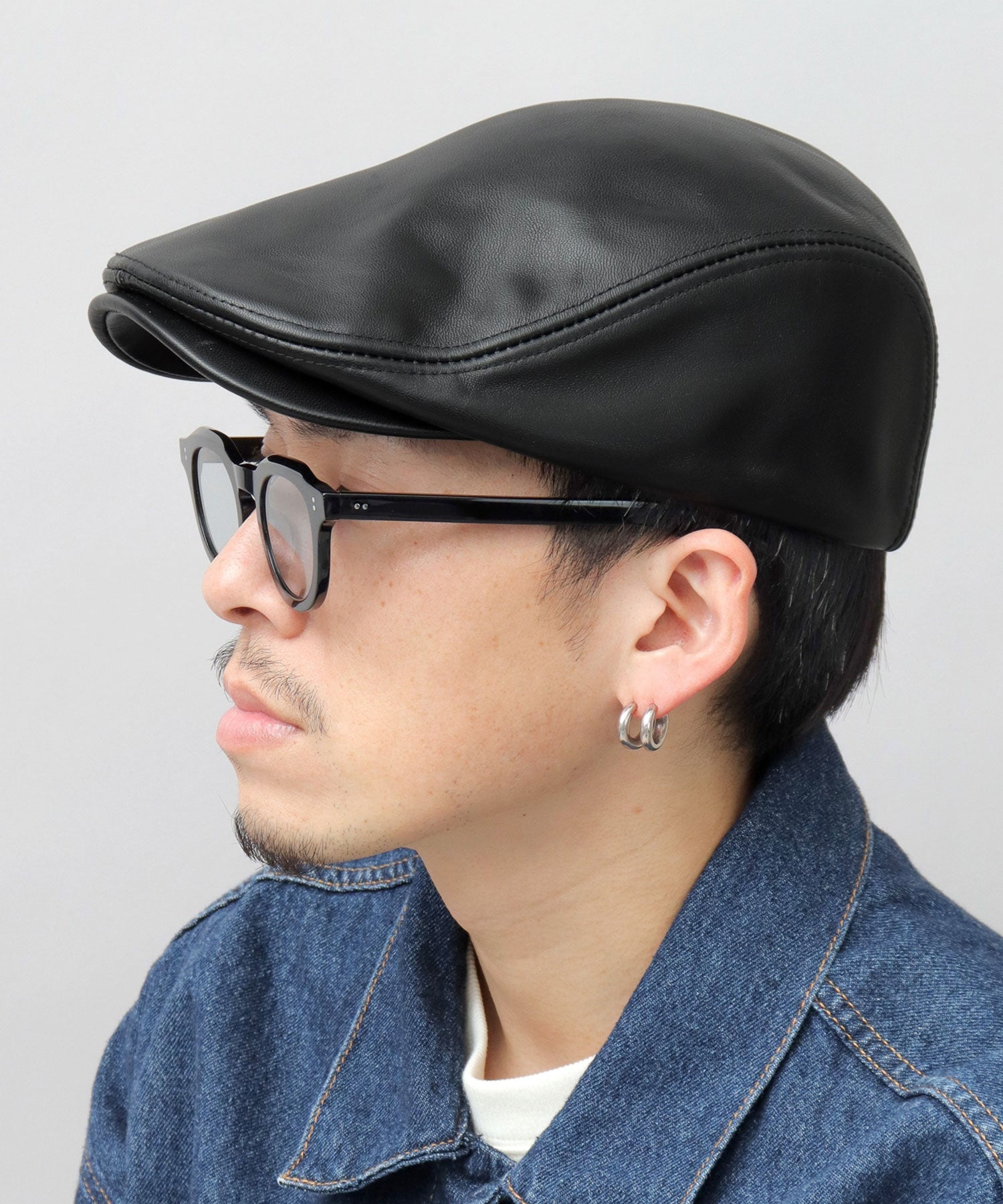 Req Hatter Genuine Leather Hunting Cap / Lambskin / Sheepskin / Lamb Leather