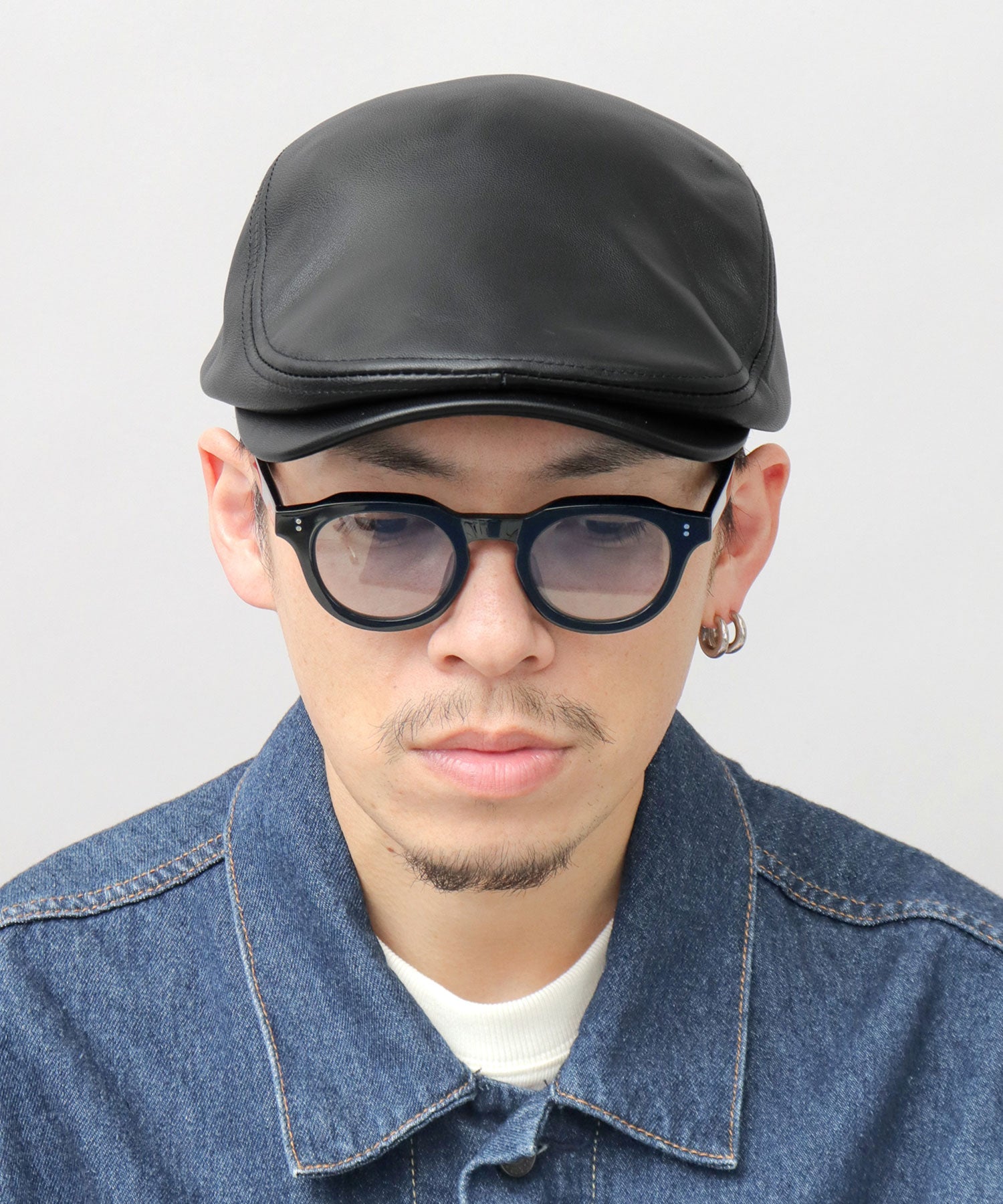 Req Hatter Genuine Leather Hunting Cap / Lambskin / Sheepskin / Lamb Leather