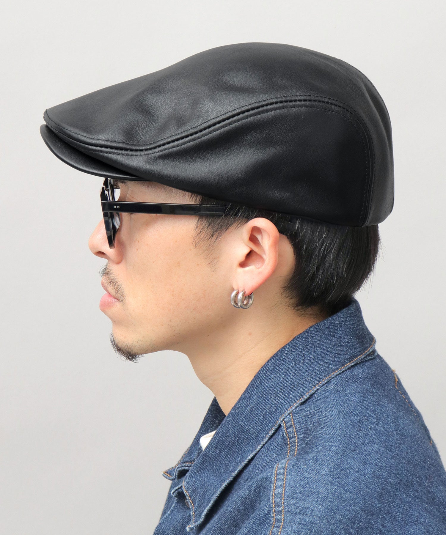 Req Hatter Genuine Leather Hunting Cap / Lambskin / Sheepskin / Lamb Leather