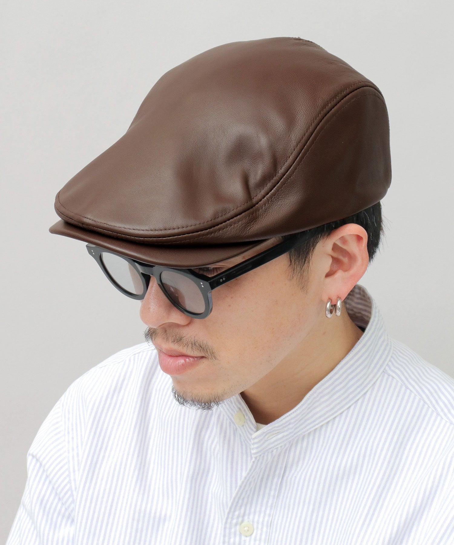 Req Hatter Genuine Leather Hunting Cap / Lambskin / Sheepskin / Lamb Leather