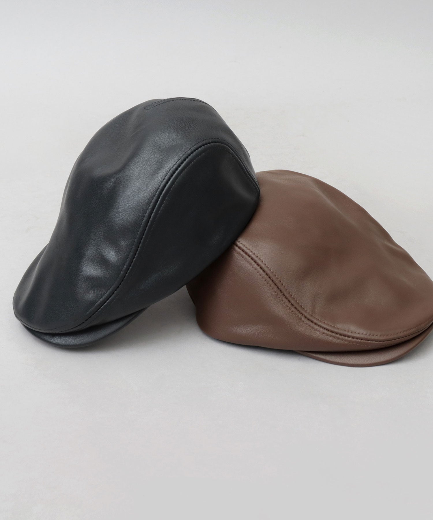 Req Hatter Genuine Leather Hunting Cap / Lambskin / Sheepskin / Lamb Leather