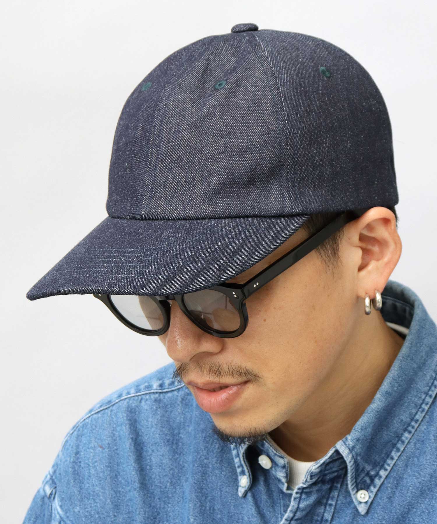 Rec Hatter Long Brim Cap Long Bill Low Cap Longer Brim Deep Cotton Twill Denim