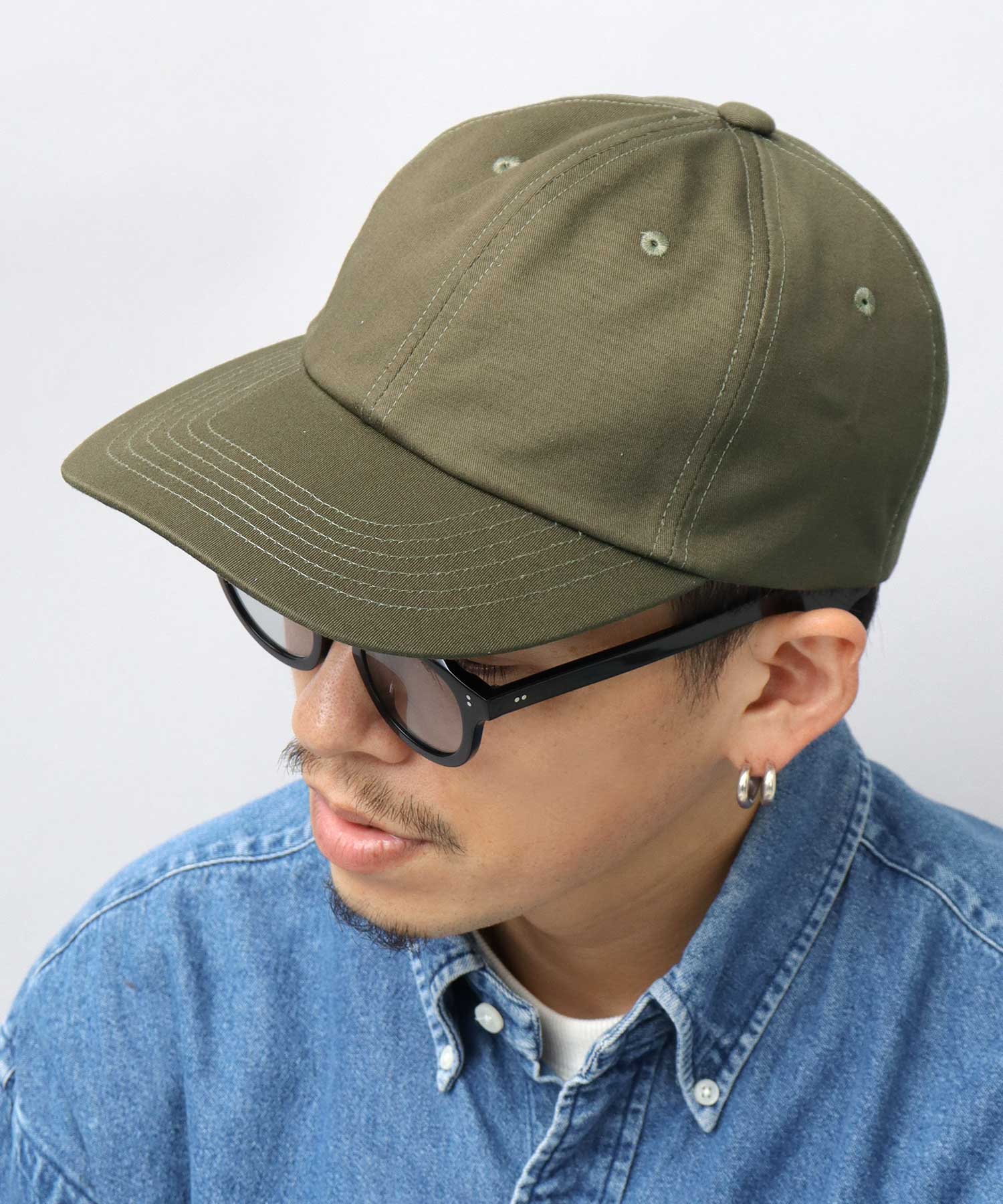 Rec Hatter Long Brim Cap Long Bill Low Cap Longer Brim Deep Cotton Twill Denim