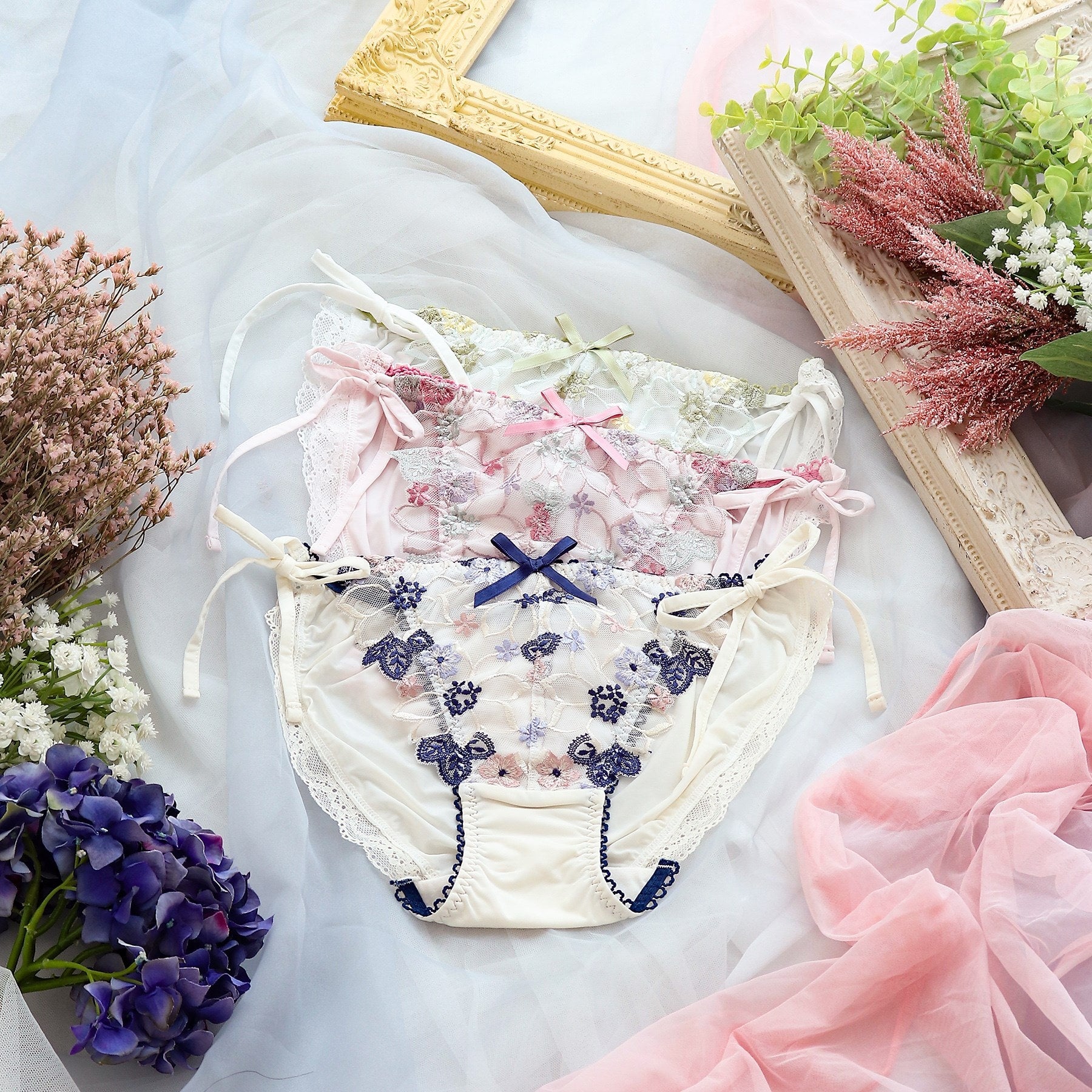 リサマリ Risa Magli カモミーユ リボンショーツ 【返品不可商品】 （ネイビー(093)） ネイビー(093)